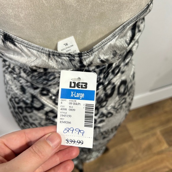 Vintage Y2K Taboo Animal Print Halter Dress XL Ruched Bodycon Club Mob Wife Glam - Picture 6 of 9